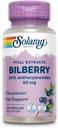 SOLARAY Bilberry Berry Extracto 60 mg Por cápsula, potente antioxidante, potencia garantizada potencia para visión saludable y circulación Soporte 120 VegCaps