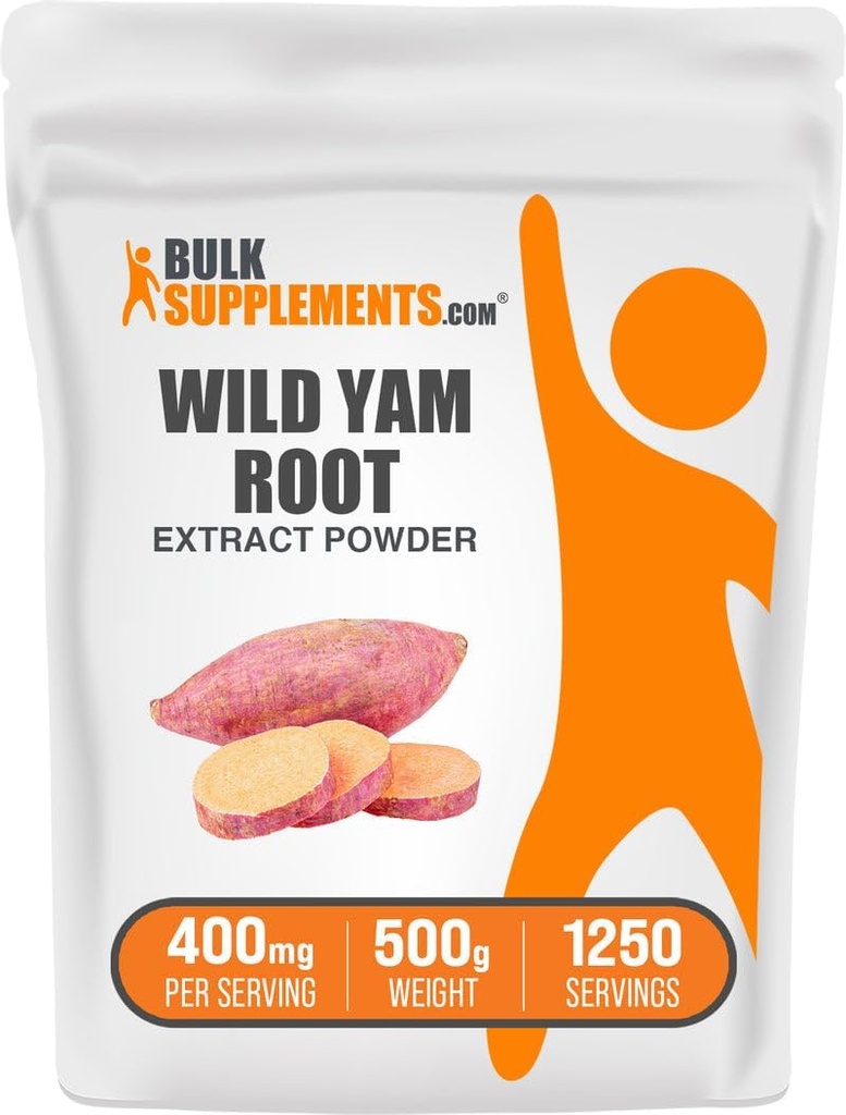 BulkSupplements.com Wild Yam Extract Powder - from Root, Herbal Supplement, Wild Yam Supplement - Gluten Free, 400mg per Serving, 500g (1.1 lbs) (Pack of 1)