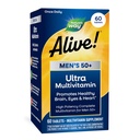 ¡La naturaleza está viva! 50+ Daily Ultra Multivitamin, High Potency Fórmula, soporta cerebro sano, ojos y corazón*, con B12 metilado, libre de gluten, 60 Tabletas (paquete mayo Vary)
