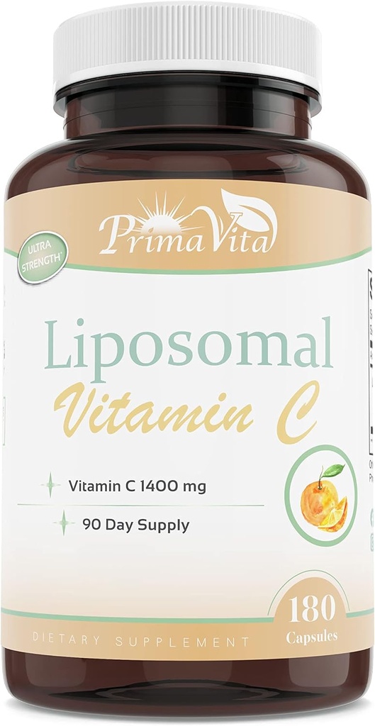Vitamina Liposomal C 1400mg cápsulas, Suplemento de Apoyo Inmunitario, Alta Absorción Vitamina &amp; Antioxidante Fat Soluble Vitamina C Suplemento (180 cápsulas)