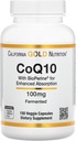 CoQ10 by California Gold Nutrition - USP-Verified, Fermented Coenzyme Q10 with BioPerine - Mitocondrial Support - Vegan Friendly - Gluten Free, Non-GMO - 100 mg - 150 Veggie Capsules