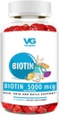 VITA GLOBE Biotin Gummies 5,000 mcg – Extra Strength Hair, Skin & Nails Support – Mixed Berry Flavor, Vegan, Non-GMO Gummy Vitaminas para Hombres Mujer – 40 Conde (Pack of 1)