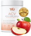TRU Suplementos ACV, vinagre de manzana, ACV orgánico con la madre, mejora la digestión y la salud de la piel, 45 Servimientos, 1000 mg