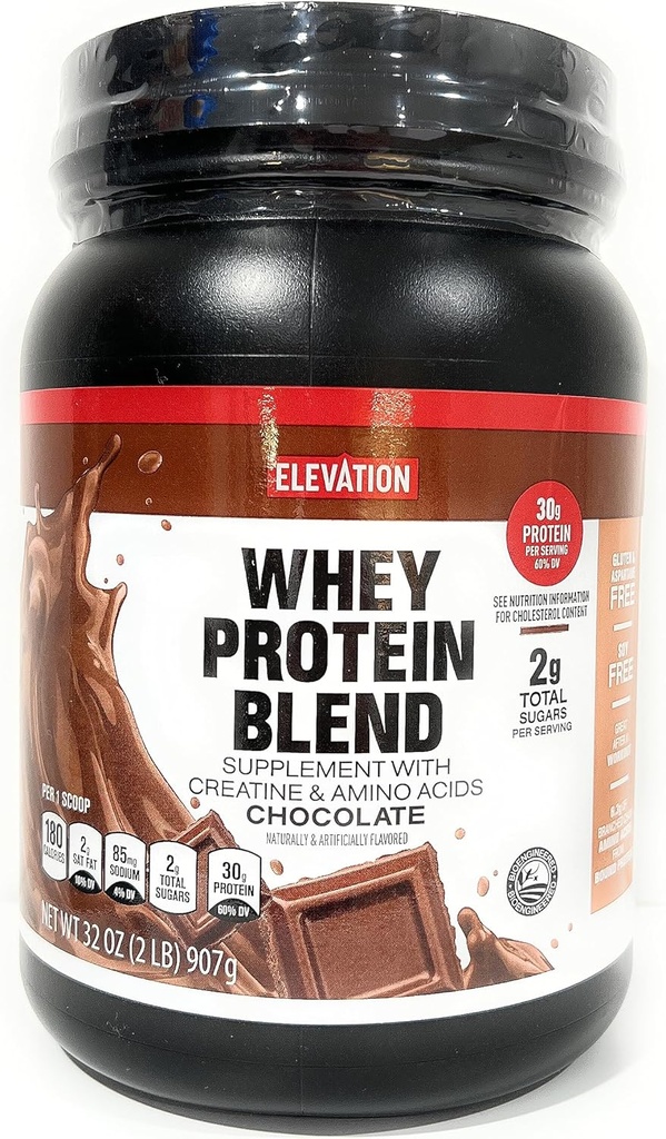 Elevación por Millville Chocolate Protein Powder 32oz, paquete de 1