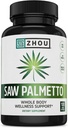 Zhou Saw Palmetto Suplemento para Hombres - Complejo Premium, Fórmula Avanzada, Extra Strength 450mg Saw Palmetto Berry Per Capsule - 100 cápsulas vegetarianas