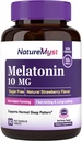 Melatonina 10 MG, Tablas rápidas de disuelve, Ultra fuerza, no-ábito formando, Apoyo para la calma del sueño, No azúcar, sabor a fresa natural, 90 Tabletas
