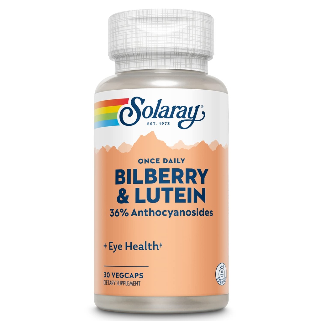 SOLARAY One Daily Bilberry and Lutein Supplement, 160 mg 30 Count