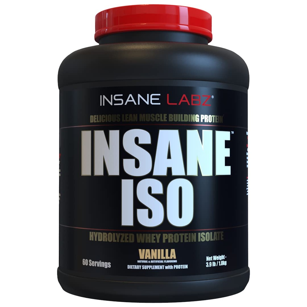 Insane Labz Insane ISO Whey Protein Powder con 25g de Hidrolyzed Whey Isolate, 60 Servings, Vanilla
