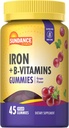 Sundance Iron Gummies Silencio Plus B-Vitamins ← 45 Vegan Gummies ← Grape Flavor ← Vegan, Non-GMO, y Gluten Free Supplement