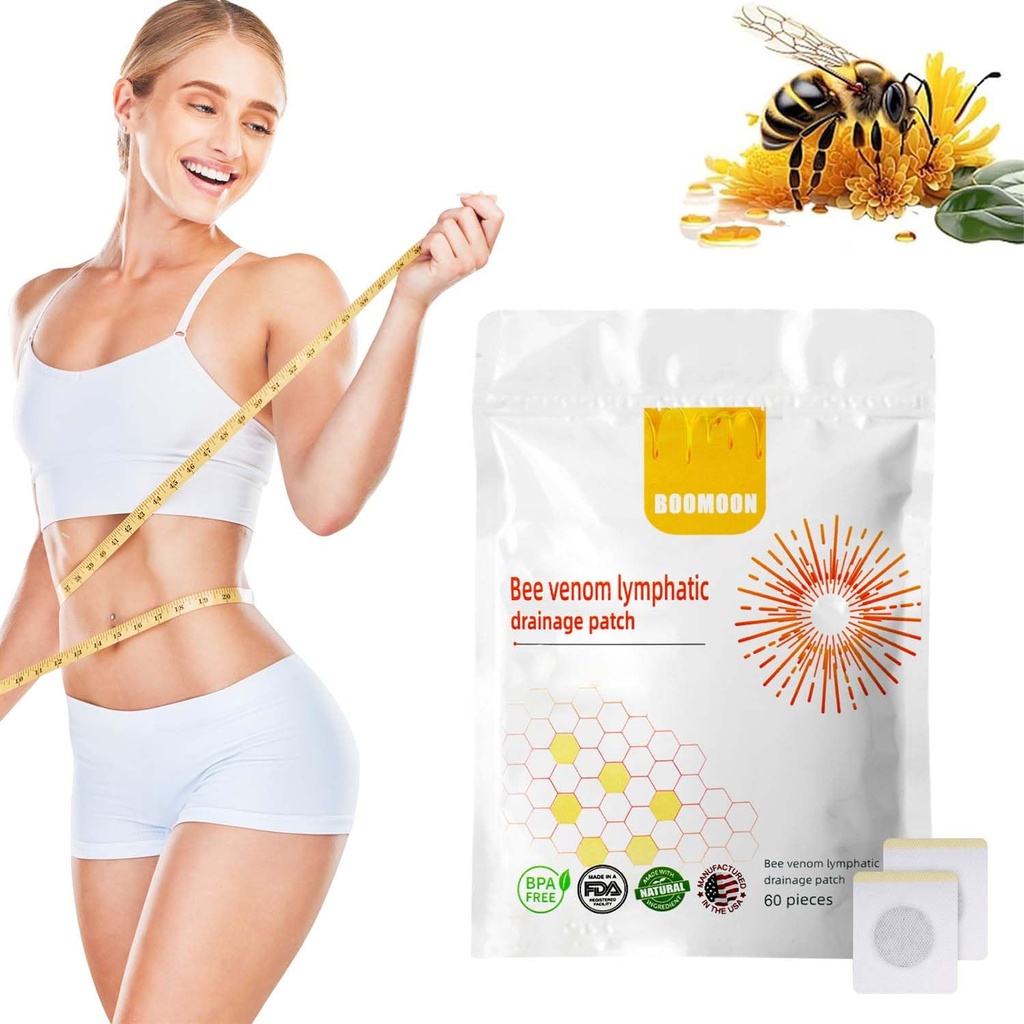 60PCS Bee Venom Navel Patches, Bee Venom Limphatic Drainage Navel Patches, Bee Venom Navel Patches para Hombre(60pcs/1 Bolsas)