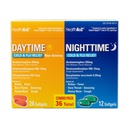 HealthA2Z® Daytime and Nighttime | Cold & Flu Medicine | Powerful Multi-Symptom Relief (24 Daytime & 12 Nighttime Softgels) (Combo (36 Count Pack of 1))