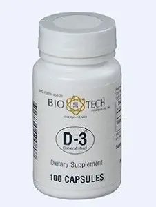 Bio-Tech - D3 (Cholecalciferol) 1000 UI 100 caps by Bio-Tech