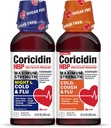 Coricidin HBP Maximum Strength Cold " Flu Day " Night Sugar-Free Twinpack, Decongestant-Free Cold Medicine for Adults with High Blood Pressure -12 Fl Oz (Pack of 2)