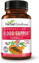 Herbal Goodness Papaya Leaf Blood Support Capsules - Platelet & Bone Marrow Health, Immunity Support &amp; Blood Cleanse - 60/450mg Veggie Capsules (1 Bottle)