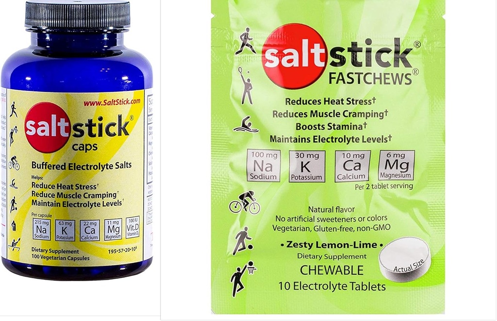 Saltstick Electrolyte Capsules (100 cápsulas) Incl. Comp. FastChews Trial Pack
