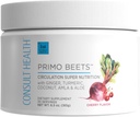 Consult Health Primo Beets - Bebida de hoja de remolacha mezcla con electrolitos - Nitratos para apoyar Circulación - Boost de energía - Ginger &amp; Turmeric - para Hombres - Cherry Flavor - 30 Servings