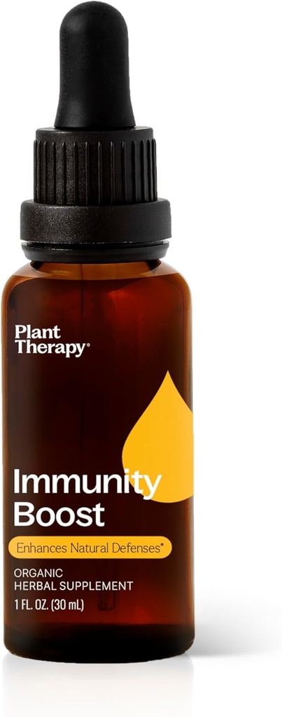 Terapia de plantas Terapia orgánica Inmunity Boost Tincture 30 mL (1 oz) con Ehcinacea, Elderberry &amp; Lemon Balm Extract, soporta un sistema sano de inmunología, Defensa natural contra las amenazas estacionales