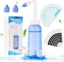 URAQT Neti Pot, Nasal Rinse Kit limpiador de la nariz, 300 ml Sinus Rinse Botella con 20 paquetes de sal de lavado de Nasal y 10 pegatina de termómetro, Presión Rinse riego nasal para adultos y niños BPA Gratis