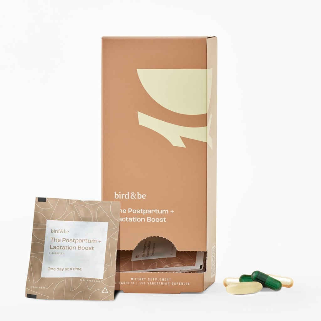 El Postparto con Lactation Boost - Vitaminas para Apoyar las Hormonas, Recuperación y Suministro de Leche para el Ajedrez/Bestia - Incluye DHA (Omega-3), Hierro, Choline, B12-30-Day Supply