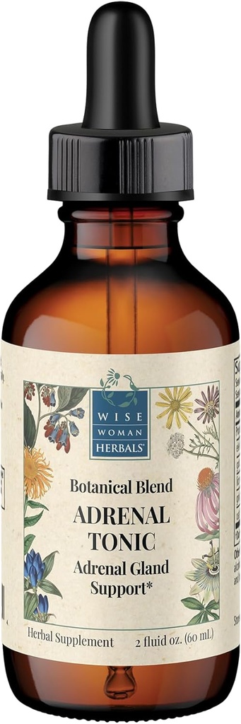 Mujer Wise Herbals Adrenal Tonic Liquid Extract, Herbal Adaptogen Blend with Eleuthero, Ashwagandha & Licorice, Supports Healthy Adrenal Function, Energy, Stamina, Stress & Focus, Non-GMO, 2 Fl Oz