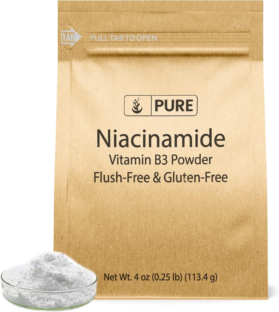 Pure Original Ingredients Niacinamide 4oz Flush-Free, Gluten-Free