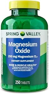 Spring Valley, Magnesium 250 mg, 250 contadores de tabletas, Bone &amp; Muscle Health, Magnesium Tablets, Dietary Supplement +Sticker Dri Store