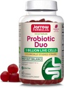 Jarrow Formulas® Probiotic Duo, 3 Billion Live Cells Suplemento para Immune Health and Digestive Support, 60 Raspberry Flavor Probiotic Gummies, 30 Day Supply