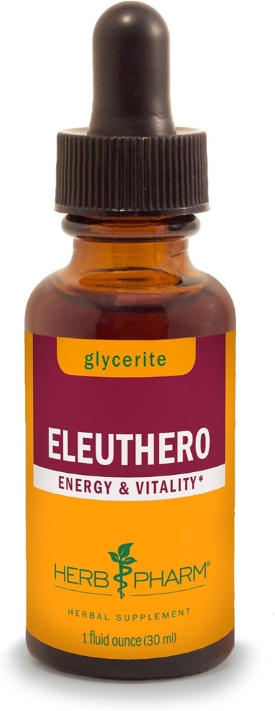 Herb Pharm Eleuthero Root Glicérite líquida para energía y resistencia, Glicérite libre de alcohol, 1 Fl Oz