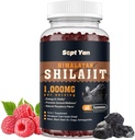 Shilajit Gummies 1000mg - Shilajit Puro Himalaya Orgánica para Hombres &amp; Mujeres 85+ Trace Minerales Shilajit Resin with Ashwagandha, Maca, Black Seed Oil - Energía, Cerebro, Inmunity, Sugar Free Raspberry 60ct