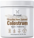 Primal Ser Grasfed Beef Colostrum - Apoyos Función Inmunitaria, Salud Gut, Pelo, Anti-Aging, Rendimiento Atlético, Recuperación - 90 Gramos Polvo Desarmado, 3000 mg por Serving