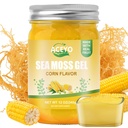 (12 OZ) Irish Sea Moss Gel Organic Raw Vegan Corn Flavored Natural Seamoss Suplemento 102 Vitaminas y Minerales Wild Harvested Non-GMO Immune Defense Booster Thyroid Digestive Support