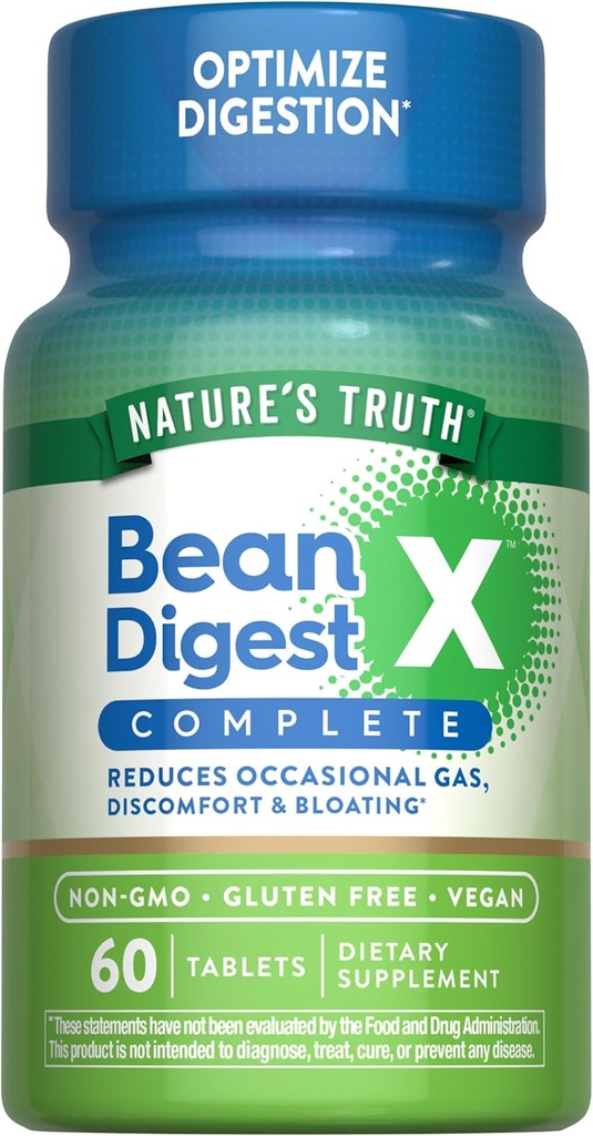 La Verdad Digestiva Enzymes de la Naturaleza ← 60 Pills ← Bean Digest ← Vegan, No Gluten Suplemento Libre