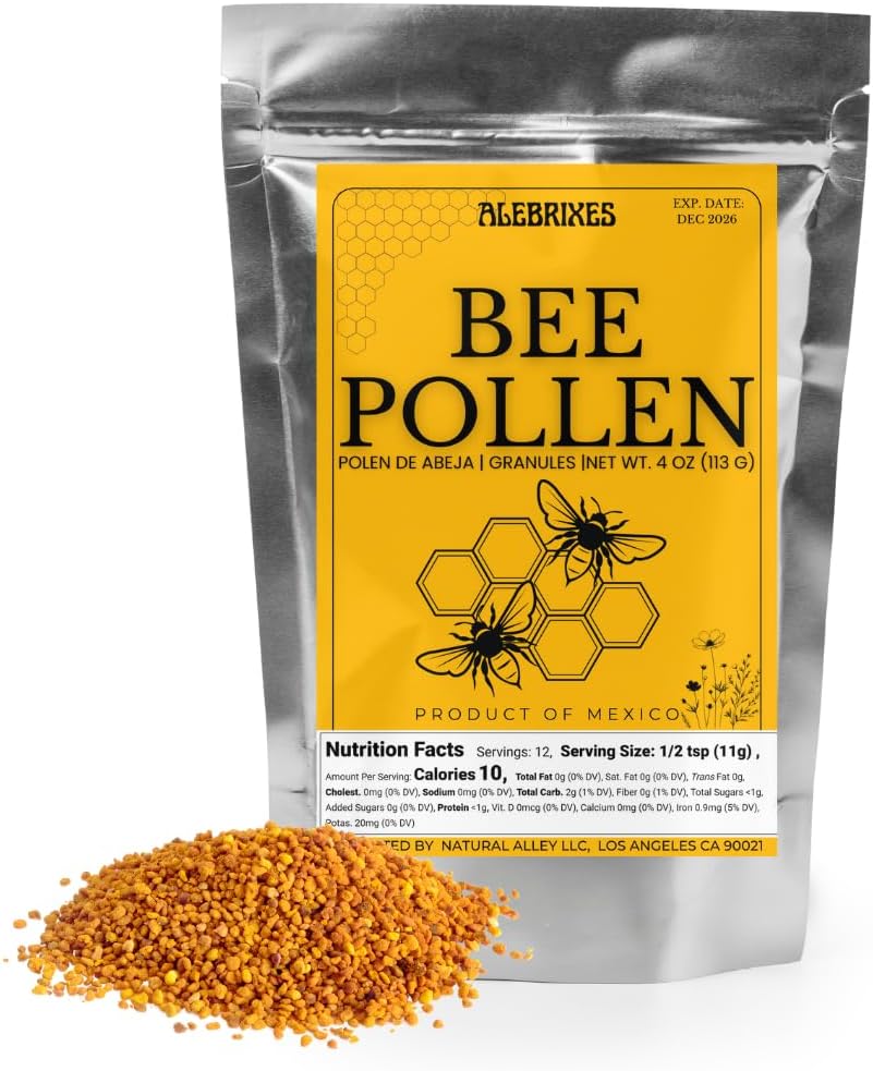 Silencio Pure Bee Pollen 4oz (113g) duración 100% Bee Pollen Granules  Polen de Abeja 100% Natural ← Todo Natural Suplemento.