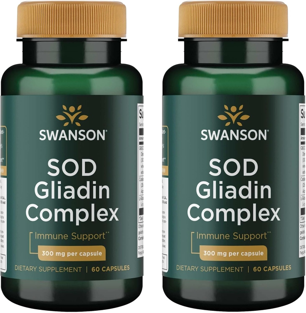 Complejo Swanson Sod Gliadin 300 mg 60 cápsulas (2 Pack)