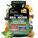 Organic Irish Sea Moss, Black Seed Oil, Ashwagandha, Turmeric,Ginger Capsule, Bladderwrack, Burdock, VIT C pacienteVIT D3, Elderberry, Manuka Honey, Dandelion, Yellow Dock, Apple Cider Vinegar, Halal, Vegan