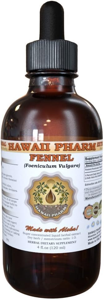Extracto líquido de Pharm de Hawaii, Fennel (Foeniculum Vulgare) Tintura de semillas Suplemento 2 oz