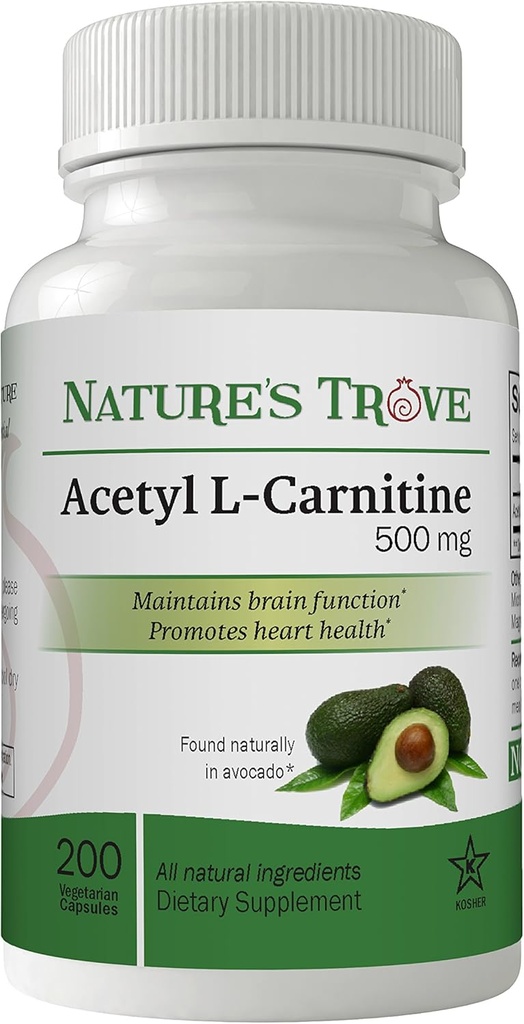 Trove Acetyl L-Carnitine (ALCAR) 500 mg 200 cápsulas vegetarianas