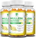 (3 Pack) 9 in 1 Mullein Gummies for Lung Cleanse " Detox, Extra Strength Mullein Leaf Extract w/Quercetin, Bromelain, Elderberry " Marshmallow for Respiratory, Immune " Digestive, Vegan,180 Count