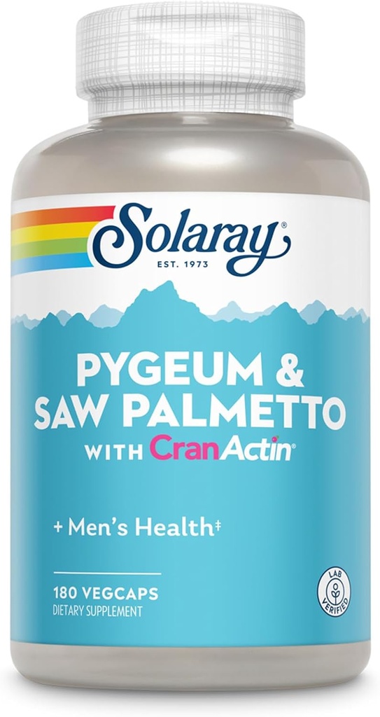 Solaray Pygeum y Saw Palmetto con Suplemento Cranactin, 180 Conde
