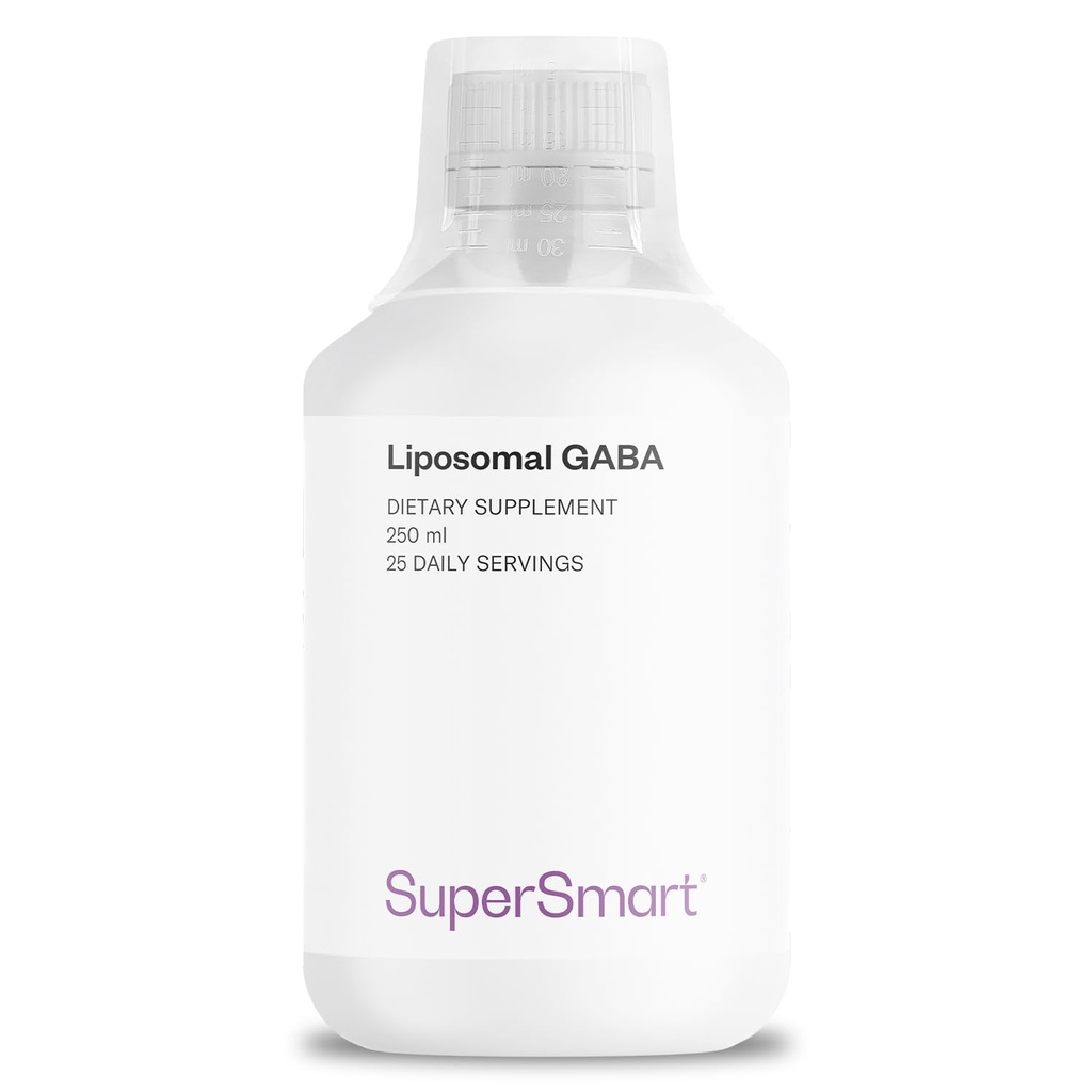 Supersmart - Liposomal GABA 500mg por día (Highly Bioavailable) - con L-Theanine líquido y ácido aminobutírico gamma (GABA) - Natural Lemon Flavour ← No GMO &amp; Gluten Gratis - 250 ml