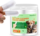 Wipes de oído para perros y gatos - Limpieza suave, Eliminar las manchas desagradables, Hecho de extractos vegetales, 50 cuerdas
