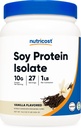 Nutricost Soy Protein Isolate Powder, 1 LB Vanilla - 10 Gramos de Protein Por Serving, Vegan, Gluten Free