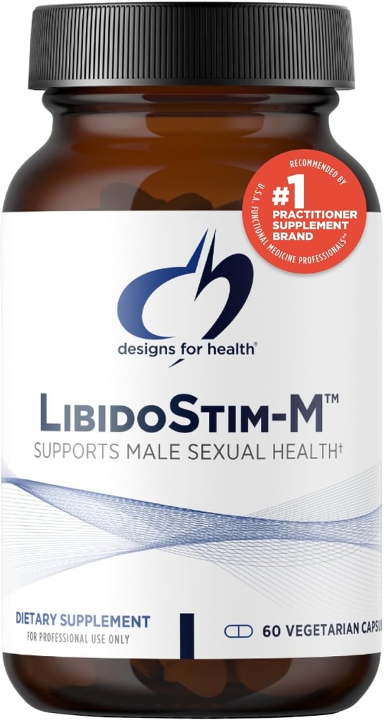 Diseños para la salud LibidoStim-M - Fórmula para Hombres con Tribulus, DIM + Horny Goat Weed - Non-GMO + Gluten Suplemento Herbal gratuito para ayudar a mantener la testosterona normal (60 cápsulas)
