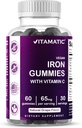 Vitamatic Iron 65 mg Gummies Suplemento para Hombres Mujer - 60 Gummies Vegan - Gran Tasting Iron Gummy Vitaminas con Vitamina C (1)