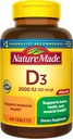 Natural Made Vitamina D3 2000 UI (50 mcg), Suplemento de vitamina D para el Hueso, Dientes, Musculo e Immune Health Support, 400 Tabletas, 400 Day Supply