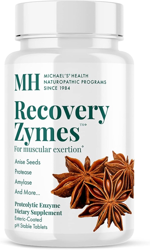 Programas de recuperación de la salud de MICHAEL Zymes - 180 Enteric Coated pH Stable Tablets - Proteolytic Enzyme Supplement - Supports Natural Inflammatory Response - 30 Servings