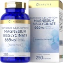 Carlyle Buffered Magnesium Bisglycinate 665 mg ← 250 capsules tóxico Chelated Essential Mineral ← Non-GMO y Gluten Free Supplement