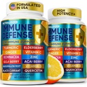 12 in 1 Premium Immune Defense Vitaminas - Immune Supplement w/Vitamin D3 5000 IU Vitamina С 1000mg Zinс 50mg - Luxe Choice for Premium Immune Support - with Echinacea Elderberry and Ginger - 120 Caps