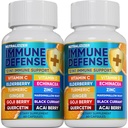 12 in 1 Premium Immune Defense Vitaminas - Immune Supplement w/Vitamin D3 5000 IU Vitamina С 1000mg Zinс 50mg - Luxe Choice for Premium Immune Support - with Echinacea Elderberry and Ginger - 120 Caps
