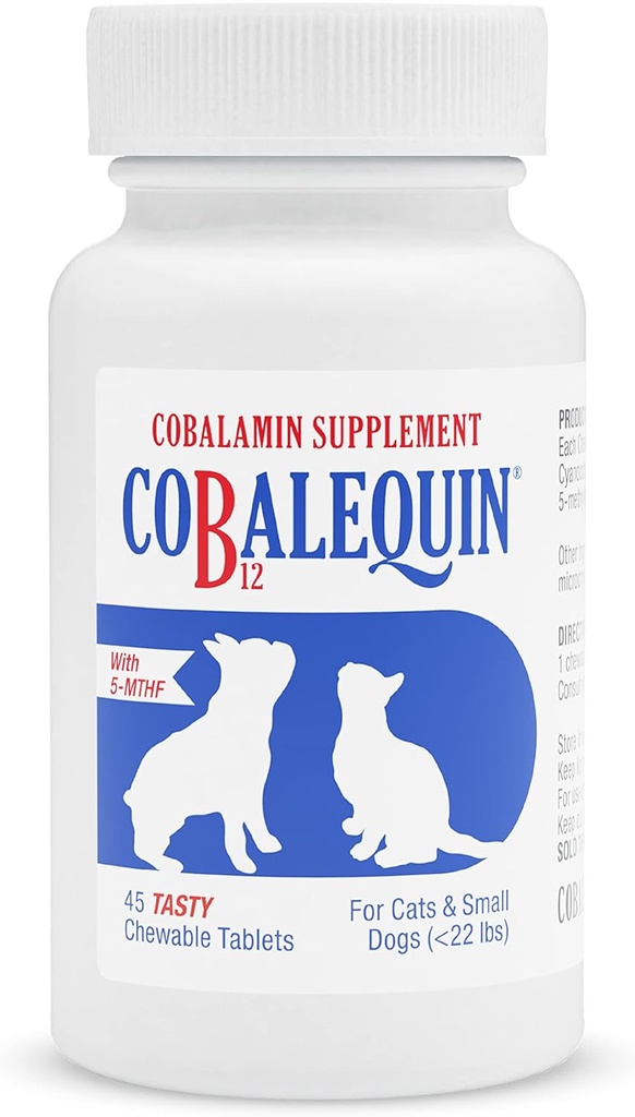 Nutramax Cobalequin B12 Suplemento para gatos y perros pequeños, 45 Cuenta (Pack de 1)